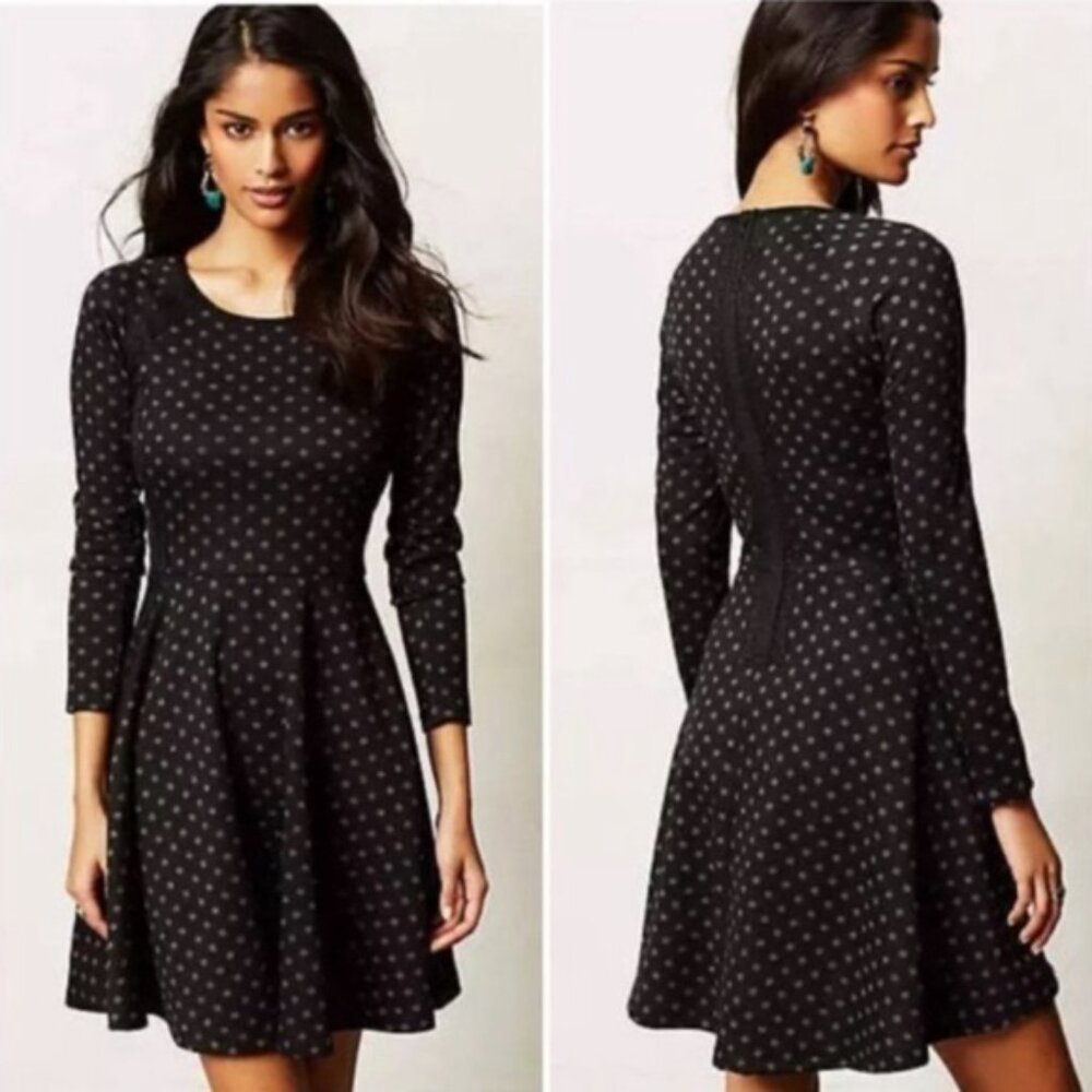 Loft long sleeve dress, S, black/gray